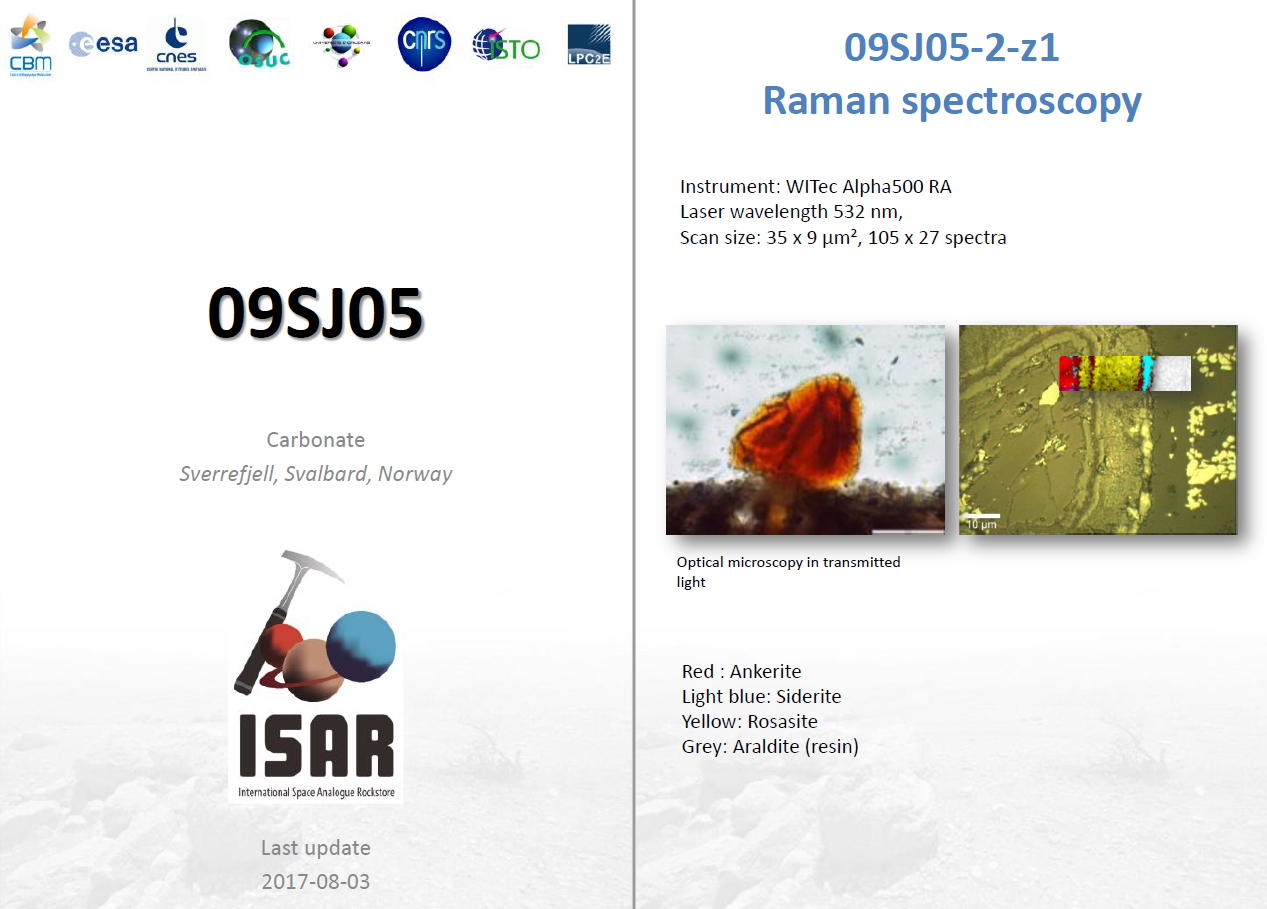 Photo du fichier .pdf de l'échantillon 09SJ05 de Svalbard.